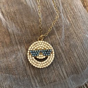 Super Cute Gold Plated Crystal Emoji Necklace